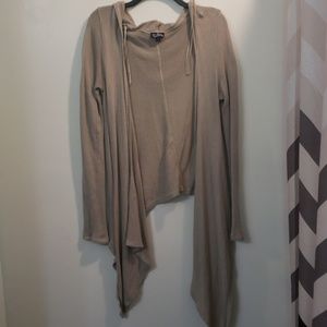 Hooded nude cardigan